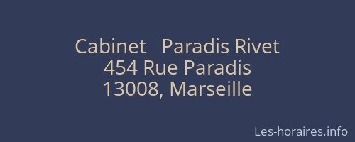 Cabinet   Paradis Rivet