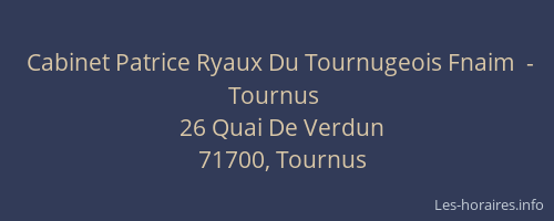 Cabinet Patrice Ryaux Du Tournugeois Fnaim  - Tournus