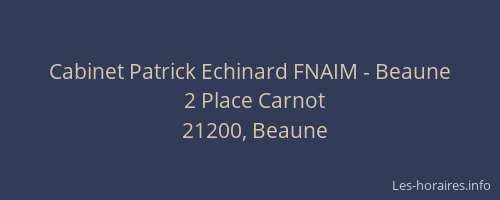 Cabinet Patrick Echinard FNAIM - Beaune