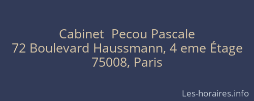 Cabinet  Pecou Pascale
