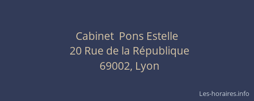 Cabinet  Pons Estelle