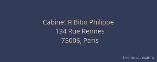 Cabinet R Bibo Philippe