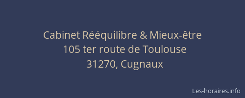 Cabinet Rééquilibre & Mieux-être