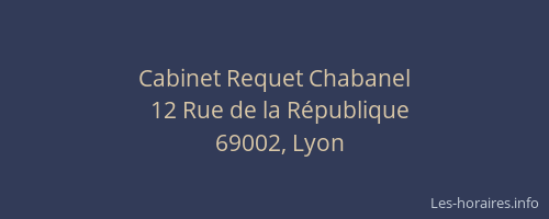 Cabinet Requet Chabanel