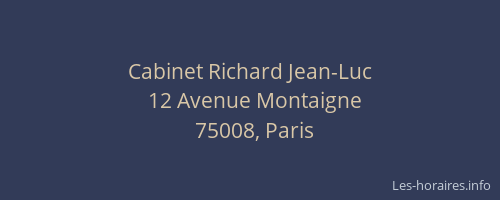 Cabinet Richard Jean-Luc