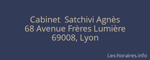 Cabinet  Satchivi Agnès