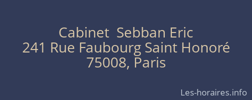 Cabinet  Sebban Eric