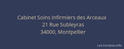 Cabinet Soins Infirmiers des Arceaux