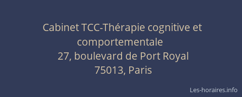 Cabinet TCC-Thérapie cognitive et comportementale