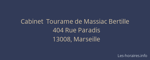 Cabinet  Tourame de Massiac Bertille