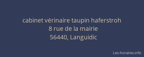 cabinet v&eacute;rinaire taupin haferstroh