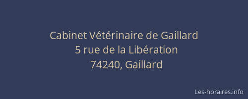 Cabinet V&eacute;t&eacute;rinaire de Gaillard