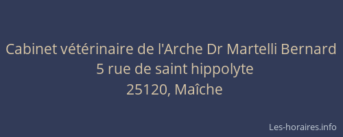 Cabinet v&eacute;t&eacute;rinaire de l'Arche Dr Martelli Bernard