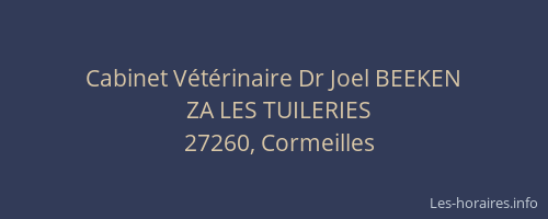 Cabinet V&eacute;t&eacute;rinaire Dr Joel BEEKEN