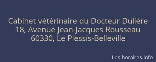 Cabinet v&eacute;t&eacute;rinaire du Docteur Duli&egrave;re