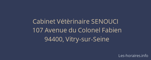 Cabinet V&eacute;t&egrave;rinaire SENOUCI