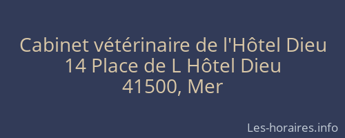 Cabinet vétérinaire de l'Hôtel Dieu