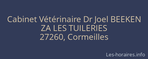 Cabinet Vétérinaire Dr Joel BEEKEN