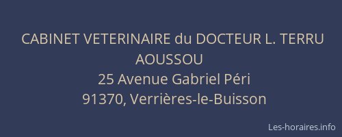 CABINET VETERINAIRE du DOCTEUR L. TERRU AOUSSOU