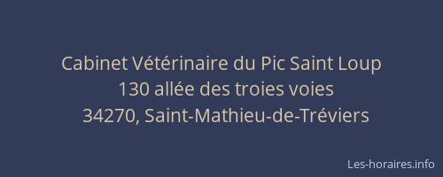 Cabinet Vétérinaire du Pic Saint Loup