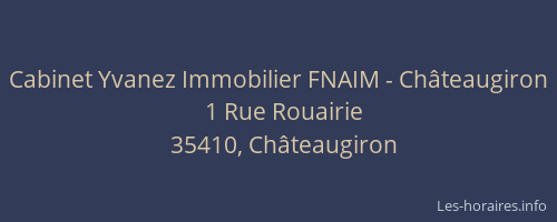 Cabinet Yvanez Immobilier FNAIM - Châteaugiron