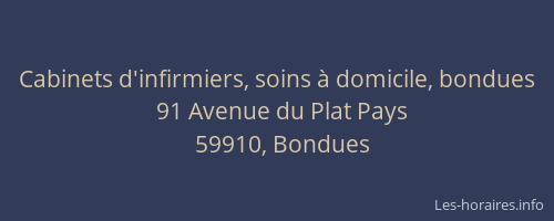 Cabinets d'infirmiers, soins à domicile, bondues