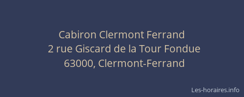 Cabiron Clermont Ferrand