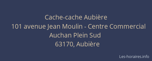Cache-cache Aubi&egrave;re