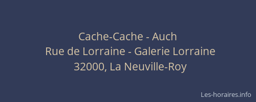 Cache-Cache - Auch