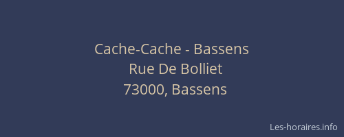 Cache-Cache - Bassens