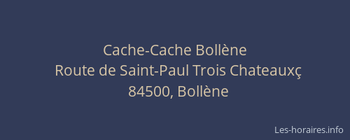 Cache-Cache Boll&egrave;ne