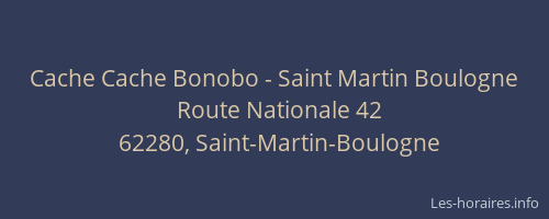 Cache Cache Bonobo - Saint Martin Boulogne