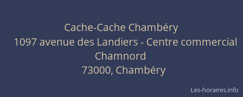 Cache-Cache Chambéry