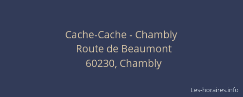 Cache-Cache - Chambly