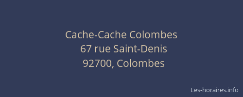 Cache-Cache Colombes