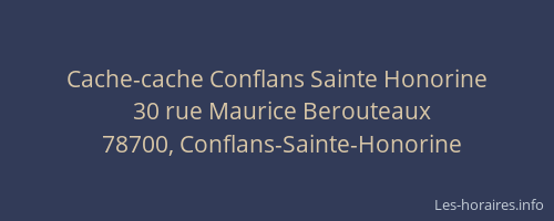 Cache-cache Conflans Sainte Honorine