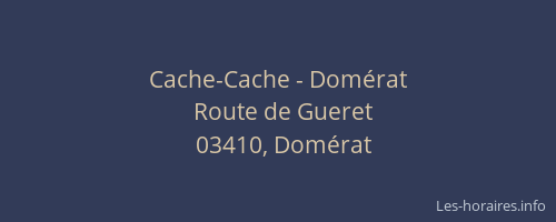 Cache-Cache - Domérat