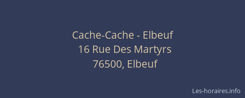 Cache-Cache - Elbeuf
