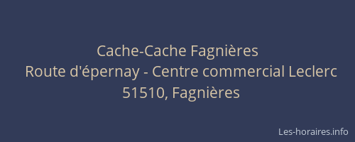 Cache-Cache Fagnières