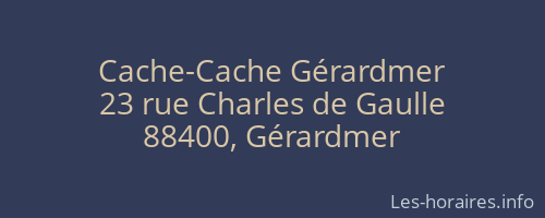 Cache-Cache Gérardmer