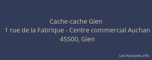 Cache-cache Gien