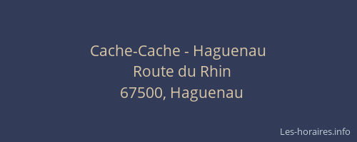 Cache-Cache - Haguenau