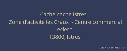 Cache-cache Istres