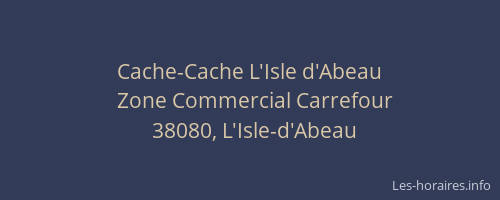 Cache-Cache L'Isle d'Abeau