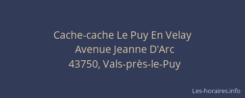 Cache-cache Le Puy En Velay