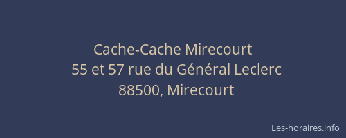 Cache-Cache Mirecourt