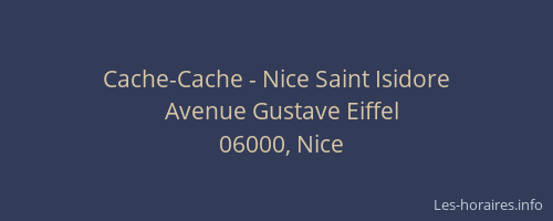 Cache-Cache - Nice Saint Isidore