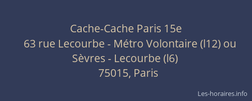 Cache-Cache Paris 15e