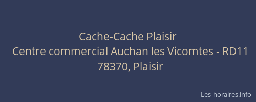 Cache-Cache Plaisir