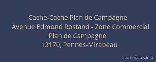 Cache-Cache Plan de Campagne